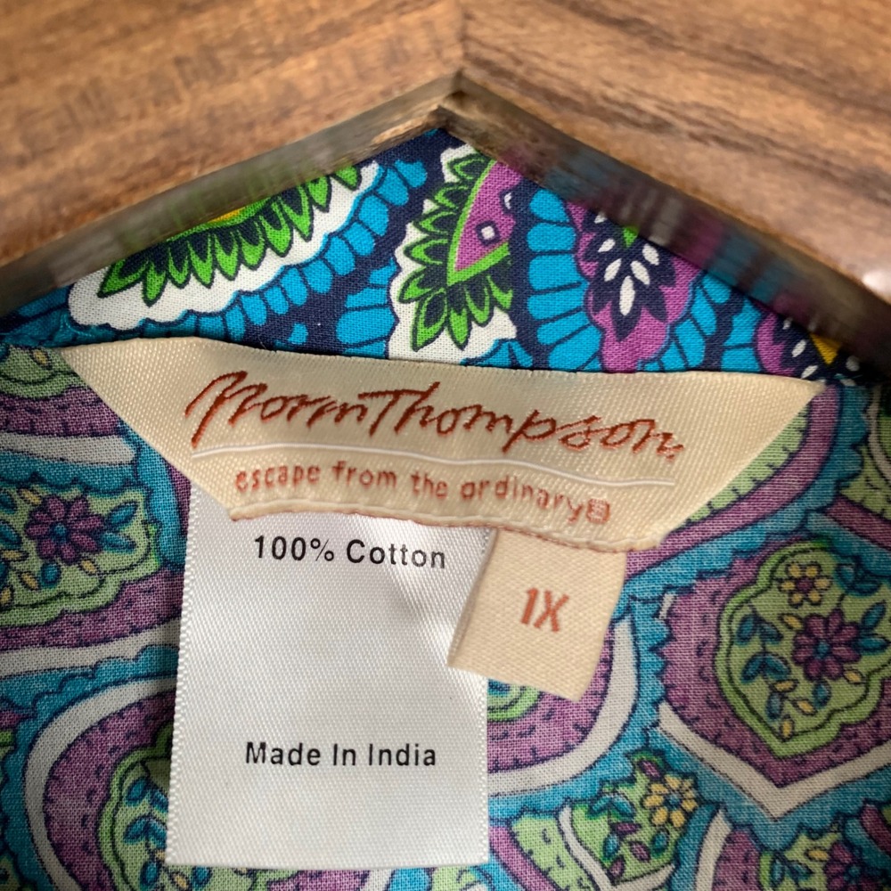 Norm Thompson Escape the Ordinary Colorful Blouse Size 1X - Picture 4 of 10